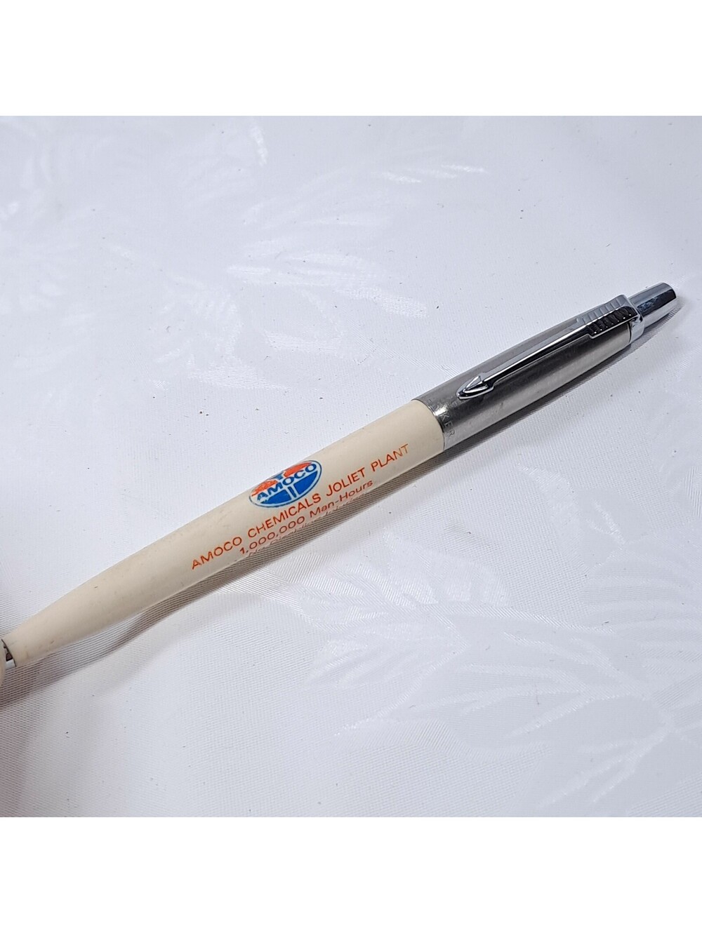 Amoco Chemicals Joliet Plant Parker pen logo clicker ballpoint gas Vintage